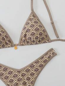 Swim Mod Bộ bikini hai mảnh họa tiết hoa ngẫu nhiên dành cho nữ, kiểu dáng gợi cảm, thích hợp cho mùa hè. - Nhiều màu - Xem 4