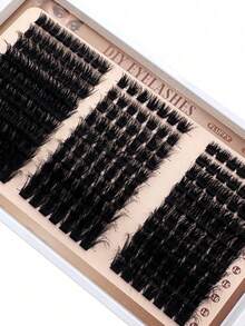 一套俄罗斯浓密型假睫毛套装，3D D卷翘睫毛，10-18毫米混合款式，自然妆效，可重复使用，轻盈柔软，适合在家DIY嫁接睫毛 - D - 查看 3