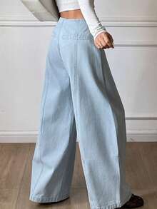 Dazy Tall Tall Women's Elongated Barrel Leg Casual Jeans - Light Wash - View 7