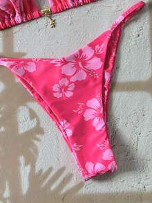 Swim Vcay Bộ bikini hai mảnh in họa tiết nhiệt đới dành cho nữ, thích hợp cho kỳ nghỉ thường ngày. - Nhiều màu - Xem 6