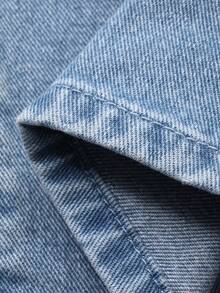 DAZY Bộ đồ denim nữ mùa hè, gồm áo hai dây cài khuy và quần dài. - Màu xanh lam - Xem 6