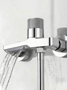 现代壁挂式瀑布浴缸龙头，三孔隐藏式阀门，内置水箱，经久耐用，易于清洁，适用于浴缸、淋浴和浴室洗手盆。 - 彩色 - 查看 6