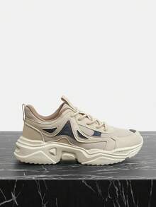 Giày thể thao nữ đế dày màu bạc, thoải mái và thoáng khí. - Màu be - Xem 2