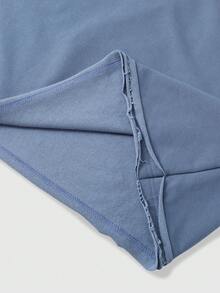 ROMWE MEN Grunge Punk Men's T-Shirt With Street American Design, Splatter Paint Horse Effect T-Shirt - Mauve Purple - View 8