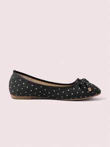 CUCCOO DOLLMOD Small Bow Cute Women's Flat Shoes - Black - View 3