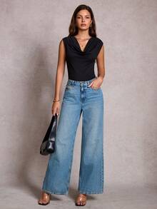 Ritzy Row 新款女士优雅性感服装，适合办公室、度假、海滩、通勤、浪漫场合、宴会、派对、生日派对、音乐会、情人节和嘉年华等场合。 - 黑色 - 查看 6