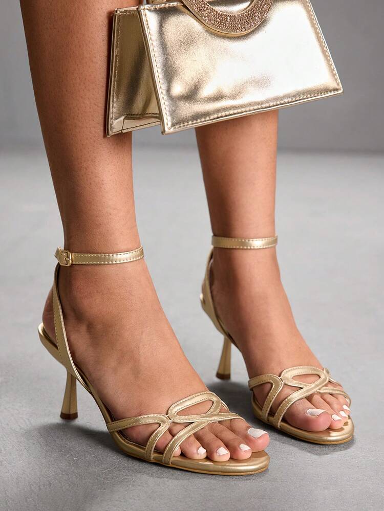 CUCCOO SZL Women's Elegant Minimalist Heeled Sandals For Commuting Prom Heels Summer Shoes