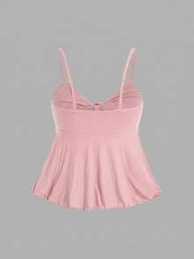 MOD Camisola de mujer con cordones de unicolor, multipaquete, estilo bohemio, adecuada para ropa de playa, atuendo de vaquera occidental, blusas casuales, fiesta rave, festival de música country - Rosa 2 - Ver 6