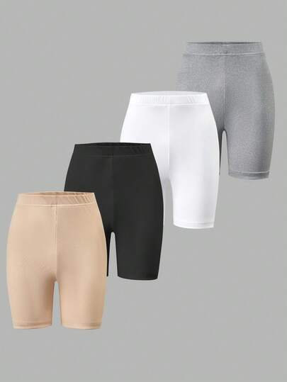 SHEIN ChillGRL Shorts courts et serrés à la mode pour adolescentes, leggings de sport d'été décontractés