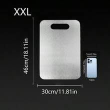 Thớt thép không gỉ hai mặt, chống gỉ, bền bỉ, rất thích hợp để thái thịt, trái cây và rau củ - Thảm cắt nhà bếp cao cấp với khả năng vệ sinh tốt hơn. - Bạc - Xem 12