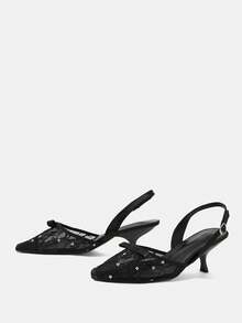 CUCCOO HITCHD Women's Pointed Toe Buckle Design Fashionable High Heels For Daily Wear - Black - View 3