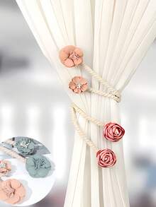 Cirelle 2PCS Flower Curtain Tiebacks, Decorative Contemporary Style Curtain Buckles With Flower Designs, For Indoor And Outdoor Decor - multicolor - View 8