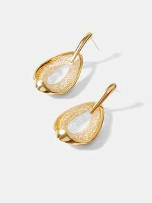 MOTF PREMIUM Pre-18k镀金系列网状碎钻耳环 - 金黃色 - 查看 2