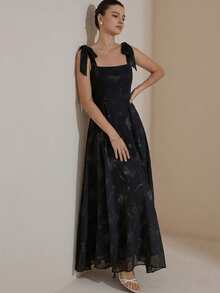 Aveloria Rosie Đầm xòe không tay, thiết kế Pháp sang trọng, thanh lịch với dây đeo mảnh và thắt eo. - màu đen - Xem 7