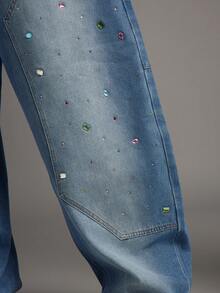 NYA SZN GEMSTONE CARPENTER BAGGY BARREL RELAXED JEANS - Medium Wash - View 4