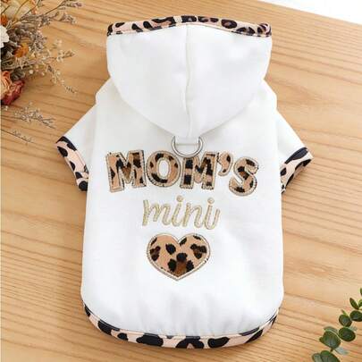 PETSIN Áo hoodie đa năng cho mèo, chó và thú cưng, thêu chữ "I Love Mom", áo thun thường ngày cho thú cưng.