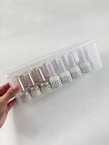 1 Stück großer stapelbarer klarer PP Nagellack Organizer Box, Mehrzweck Aufbewahrung für Kosmetik, Make-up Pinsel, Nagelwerkzeuge, Schönheitsaccessoires, Salon Qualität Schminktisch, Reise und Zuhause Organisation, Raumdekoration, Reiseessentiell - Transparent - Übersicht 5
