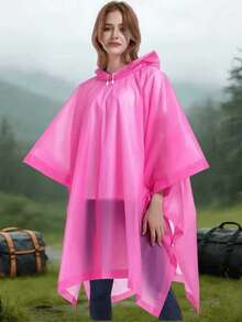 1PC Waterproof Raincoat Poncho Reusable With Hood Lightweight Packable For Travel Outdoor Hiking Camping Men Women Adult Emergency Gear - Multicolor - View 6