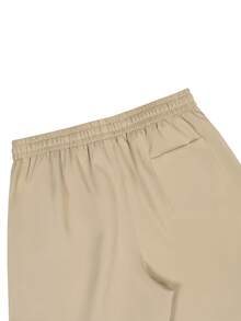 Manfinity CasualCool Quần dài nam màu trơn, cạp chun, có túi, kiểu dáng thường ngày. - Màu Khaki - Xem 6