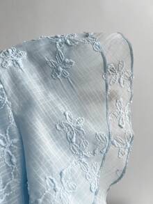 Elamini Women's Sweet Summer Embroidered Tiered Asymmetrical Design Ruffle Hem Skirt, Vacation Style Blue Mini Skirt, Suitable For Valentine's Day, Dates, Beach, Parties, Music Festivals - Blue - View 7