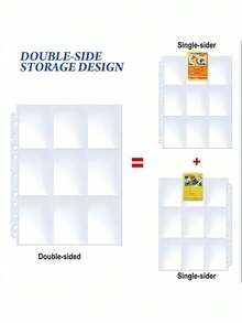 Pelindung Kartu, Halaman Kartu Koleksi, Halaman Kartu Satu Sisi 9 Kantong, Halaman Dalam untuk Binder Kartu Koleksi, 11 Lubang, Cocok untuk Binder 3 Ring, Cocok untuk Menyimpan Kartu Olahraga, Kupon, Kartu Nama, dll., Penting untuk Musim Kembali ke Sekolah. - Clear - View 9