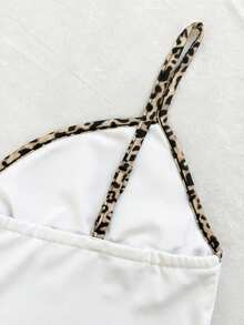 Glimmora 女士修身拼接吊带背心 - 白色 - 查看 3