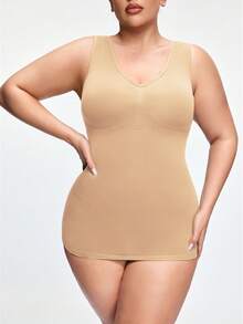 SHAPORA Áo định hình thời trang cỡ lớn thoải mái, giá cả phải chăng, tiện dụng cho nữ, 1 chiếc - Màu be - Xem 6