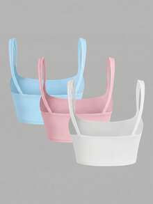 SHEIN EZwear 女士纯色基础款短款吊带背心，时尚百搭 - 彩色 - 查看 2