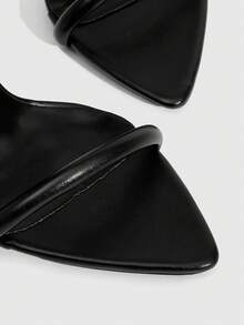 CUCCOO SZL Women's Pointed Toe Buckle Design Fashion High Heel Sandals For Daily Wear - Black - View 6