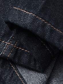 Women's Regular Waist Leopard Print Patchwork Pocket Decor Loose Straight Leg Casual Jeans - Dark Wash - View 7