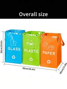 1 pieza Juego de 3 piezas Cestas de almacenamiento modulares Papeleras Materiales de plástico reutilizables y duraderos Superficie lisa y pulida Fácil de limpiar Diseño apilable Caja de organización multifuncional para dormitorio, cocina, oficina, escritorio, organización del hogar, artículo imprescindible - Azul claro + amarillo + verde hierba - View 3