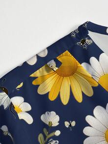 PopScrub Blusa de uniforme de talla grande, blusa con estampado de flores silvestres y abejas, camisa con bolsillo fresca, camisa de manga corta con cuello en V para uso femenino, Halloween - Multicolor - Ver 6