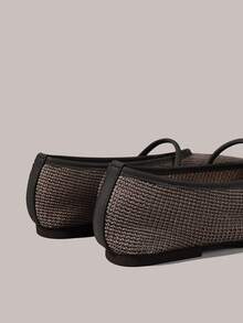 Styleloop 女士鞋履 假日风编织鞋 面条带女士平底鞋 假日风穿搭 波西米亚风穿搭 美式复古风 波西米亚风 西部风 音乐节穿搭 派对穿搭 平底女鞋 - 淺灰色 - 查看 5