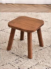 1PC Heavy Duty Solid Wood Square Stool Modern Walnut Color Natural Scandinavian Wood Tone For Home Office Bedroom Living Room Kitchen Bathroom Entryway Indoor Use Versatile Scandinavian Style Modern Design - Multicolor - View 1
