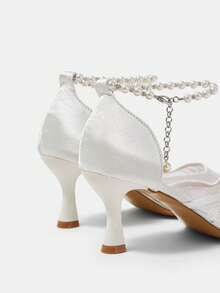 CUCCOO HITCHD 女士尖头搭扣设计时尚高跟鞋，适合日常穿着 - 白色 - 查看 5