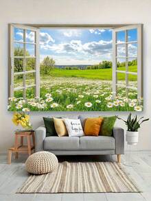 1 buah Latar Belakang Datar 2D dengan Motif Ladang Bunga Daisy dan Rumput Hijau, Dekorasi Latar Belakang Gaya Pastoral, Cocok untuk Fotografi Potret, Pengaturan Acara, Latar Belakang Siaran Langsung, Dekorasi Rumah, Musim Kembali ke Sekolah, Hari Ibu - warna-warni - View 7