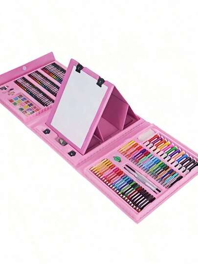 水彩笔、绘画工具、蜡笔、文具礼品绘画套装、书写工具、学习用品（盒子颜色和图案随机发货）、水彩笔套装、绘画工具套装、彩色铅笔、蜡笔、油画棒、彩色颜料块、美术绘画盒、彩色马克笔、全套画笔、礼盒、彩色儿童油画、彩色艺术作品