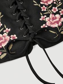 SHEIN MOD 女士系带印花吊带背心 - 黑色 - 查看 4