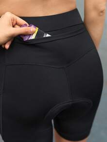 SHEIN In My Nature Quần short đạp xe MTB nữ 4D có đệm - Có túi, có đệm mông - màu đen - Xem 3