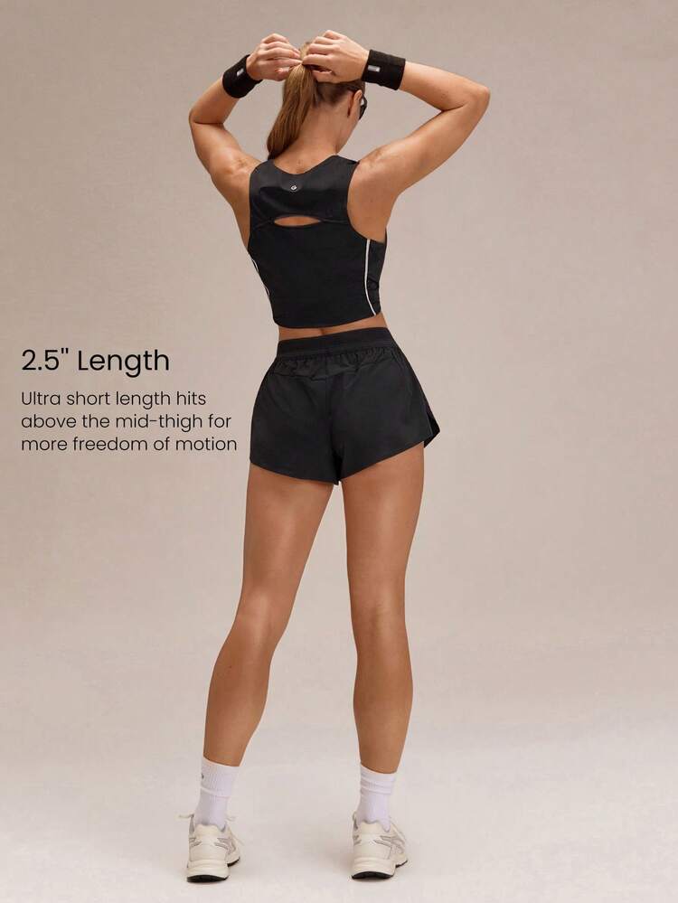 2.5'' VitalSwift High Energy Lightweight Quick-Dry Breathable Odor Control Side-Split Hem Low Waist Adjustable Waist Shorts Running Jogging Training Tennis Workout Gym Wear