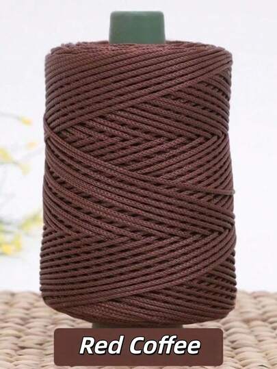 1roll Colorful Twisted Braided Rope, Hollow Cord For DIY Craft, Handmade Bag, Drawstring Belt Accessories, Decorative Polypropylene Fiber String,Crochet Thread, Hand-Crocheted Bag Thread,Cushion ,Hat ,Modern Solid Color Polyamide DIY Yarn