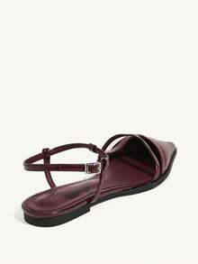 CUCCOO CHICEST 法式复古豹纹平底休闲鞋，简约时尚，适合日常穿着 - 酒紅色 - 查看 5