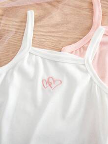 Genkimix Kids Bộ đồ 3 món cho bé gái: Áo hai dây thêu nơ và quần short, thích hợp cho mùa xuân/hè. - Nhiều màu - Xem 5
