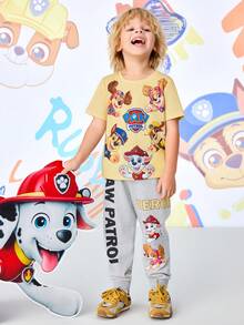 SHEIN | PAW Patrol 男童休闲圆领短袖T恤和裤子套装（2件套） - 彩色 - 查看 5