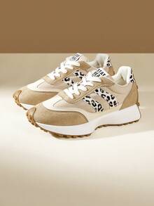 Women's Stylish Black Sneakers - Fashionable & Comfortable Daily Casual Shoes - Beige - View 7