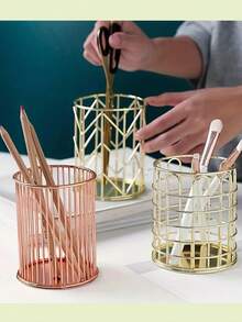 1个现代简约金属书架，带3个储物篮，可收纳学习用品，北欧风格长方形杂志报纸整理盒，适用于家庭办公室装饰 - 顏色 - 查看 8