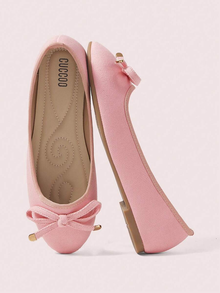 CUCCOO DOLLMOD Zapatos planos con lazo pequeño y lindo para mujer - Rosa - Ver 1