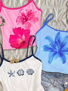 Attitoon 3件套女士碎花吊带背心，适合夏季穿着 - 彩色 - 查看 8