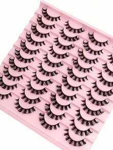 20 Pairs Fluffy Wispy Full Strip Lashes - D Curl Faux Mink Lashes For Long-Lasting, Natural-Looking Eyelashes Strip Lashes, Lashes, Eyelashes, Fake Lashes - Black - View 9