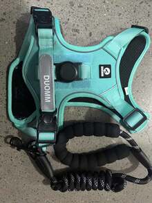 Arnés de pecho para perros, arnés de pecho anti-tracción para mascotas, chaleco acolchado ajustable para perros, chaleco de tela Oxford reflectante anti-ahogo con asas de fácil control, adecuado para perros grandes - verde menta - Ver 2